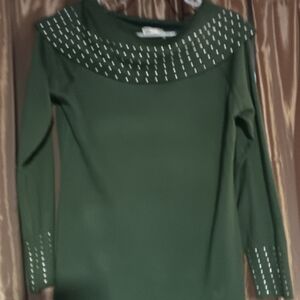 Elegant Green Cowl Neck Sweater
